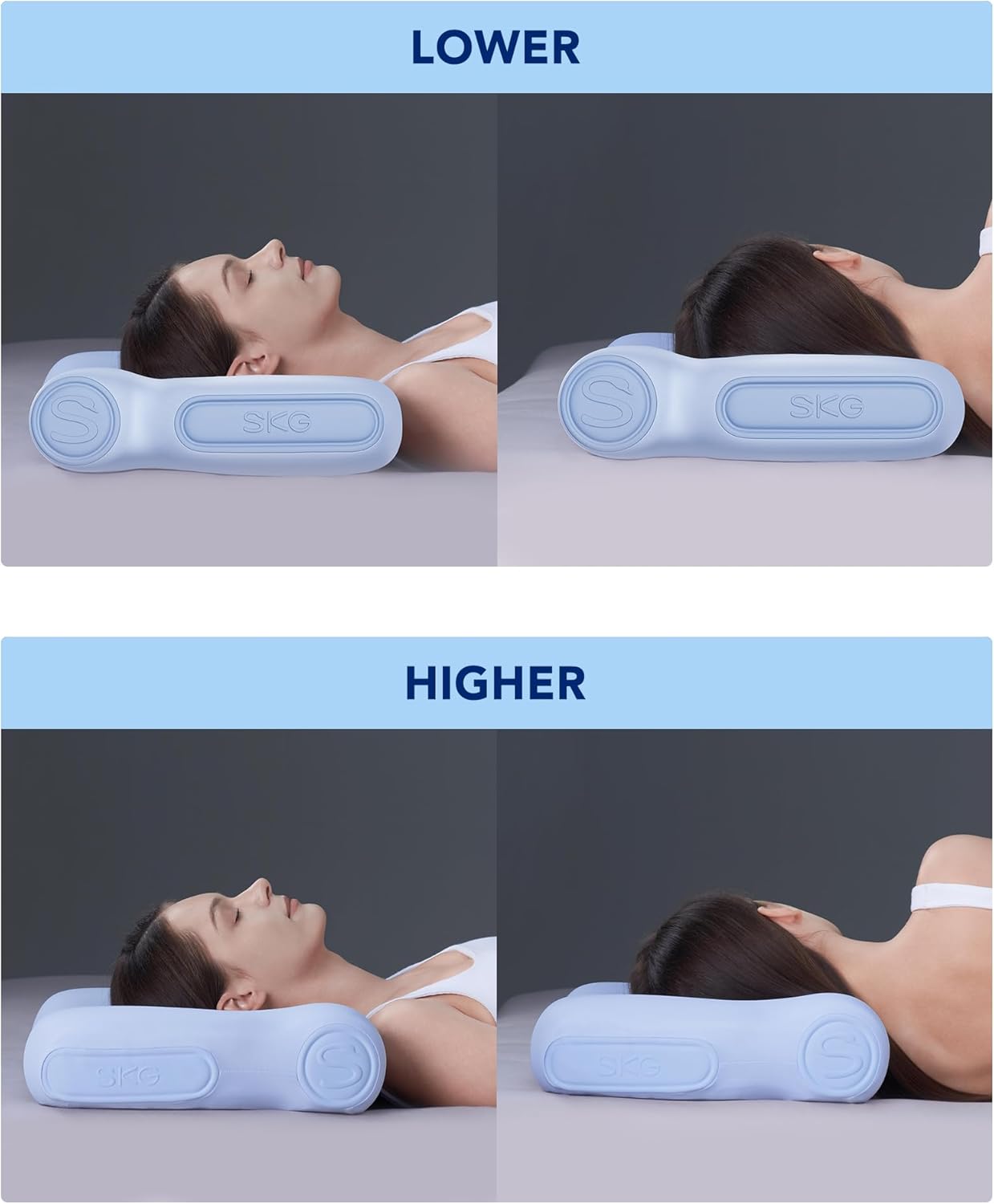 Adjustable Cervical Neck Pillow - 3-Layer Memory Foam Design for Side & Back Sleepers, Ergonomic and Medium Firm Support