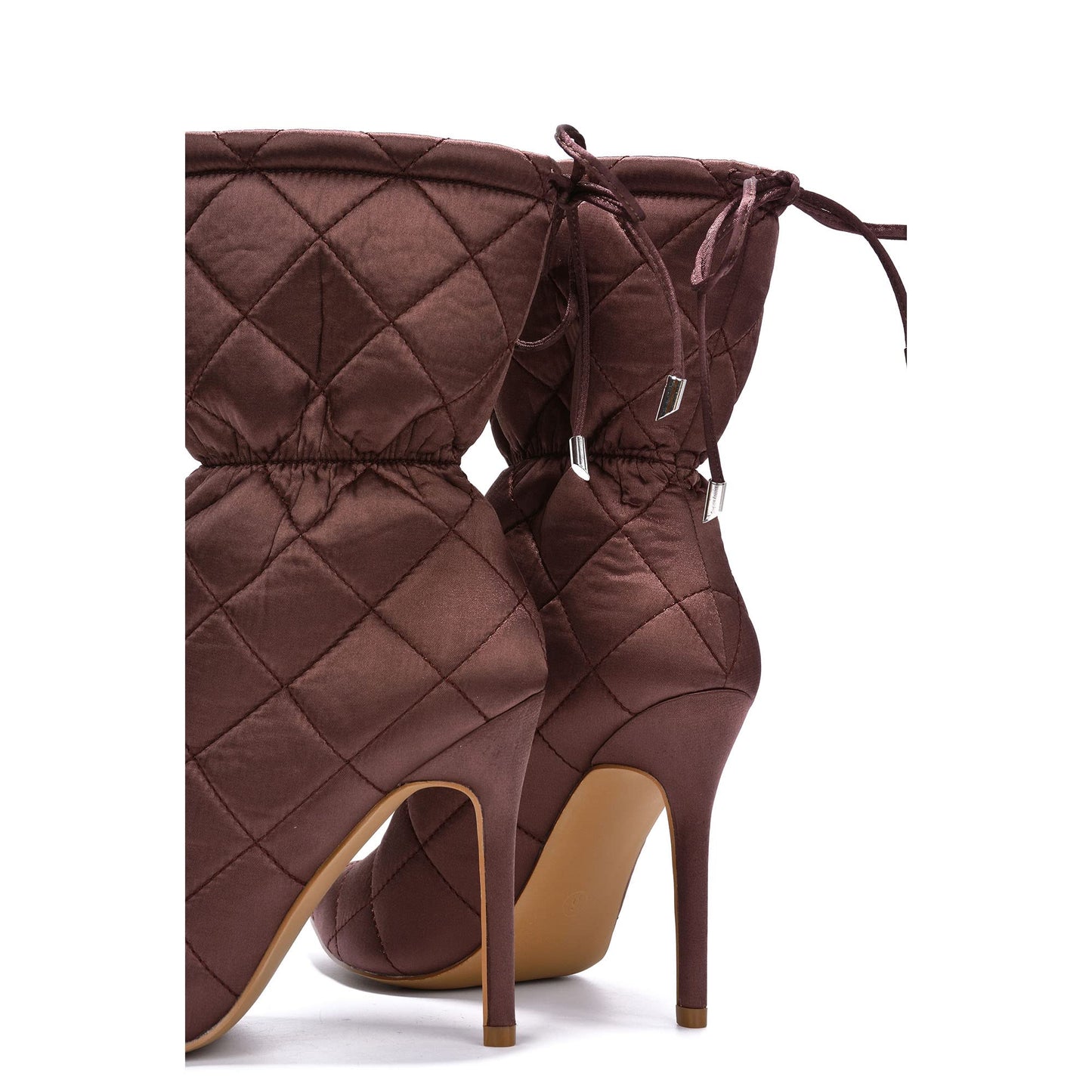 Makayla Quilted Pointed Toe Ankle Boots – Elegant PU Leather Heels for Office & Everyday Chic