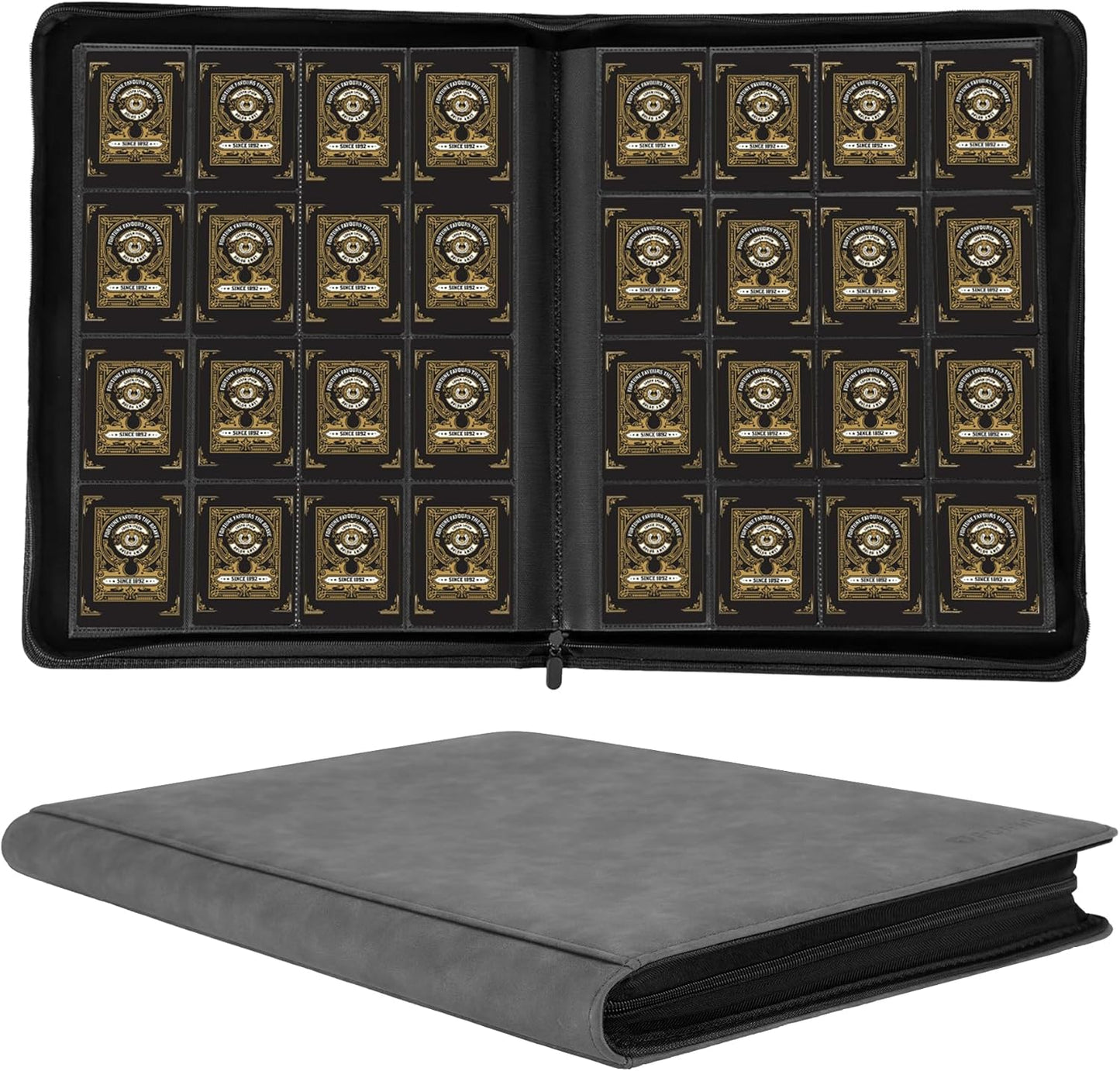 Deluxe 16-Pocket Trading Card Binder | 1000+ Card Capacity | Side-Loading Design for TCG, MTG, and Sports Cards