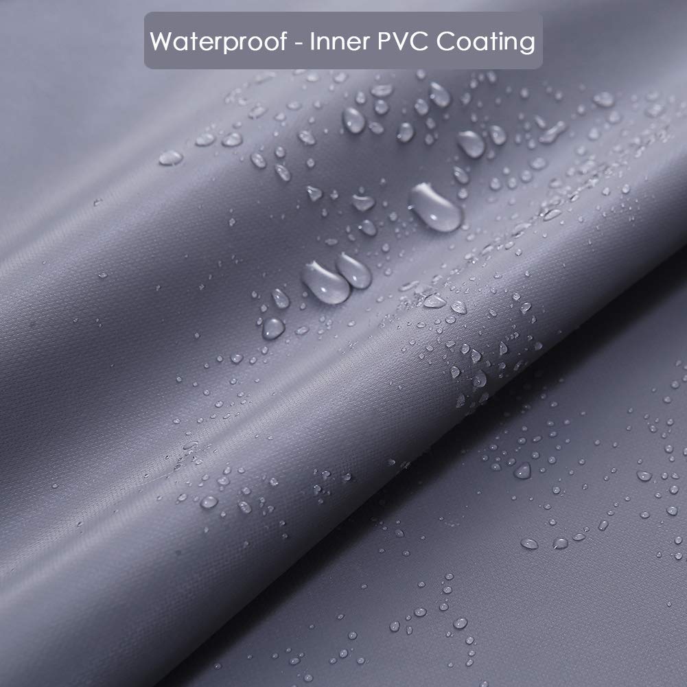1pc Waterproof Patio Umbrella Cover with Rod - Fits 7-11ft & 15ft Double-Sided Umbrellas, Zippered Nylon Fabric, UV Protection, Gray