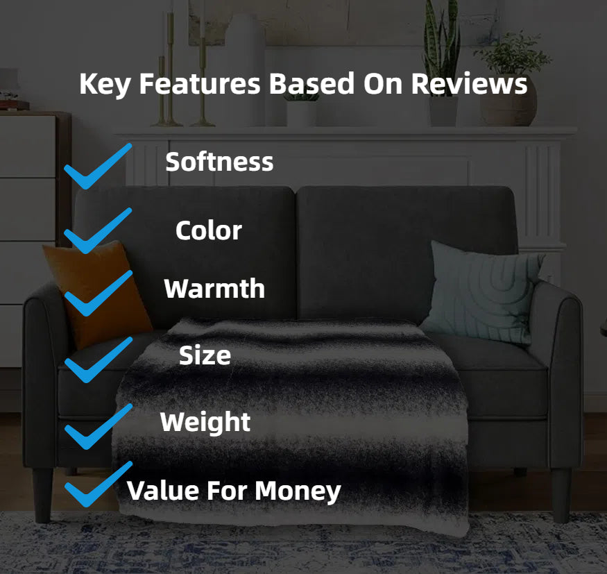 CozyLux Premium Faux Fur Throw Blanket - Soft, Reversible, and Warm for Sofa & Bed (50"x60")