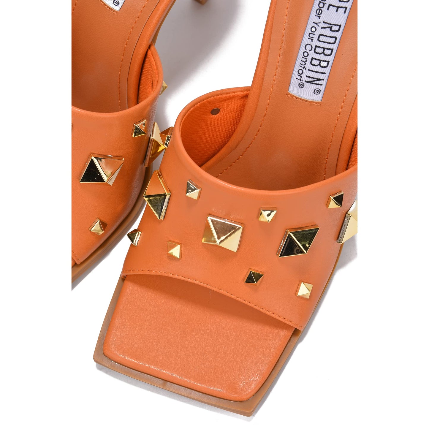Popo Studded Square Toe Stiletto Heels โ Punk Style Mules for Bold Women