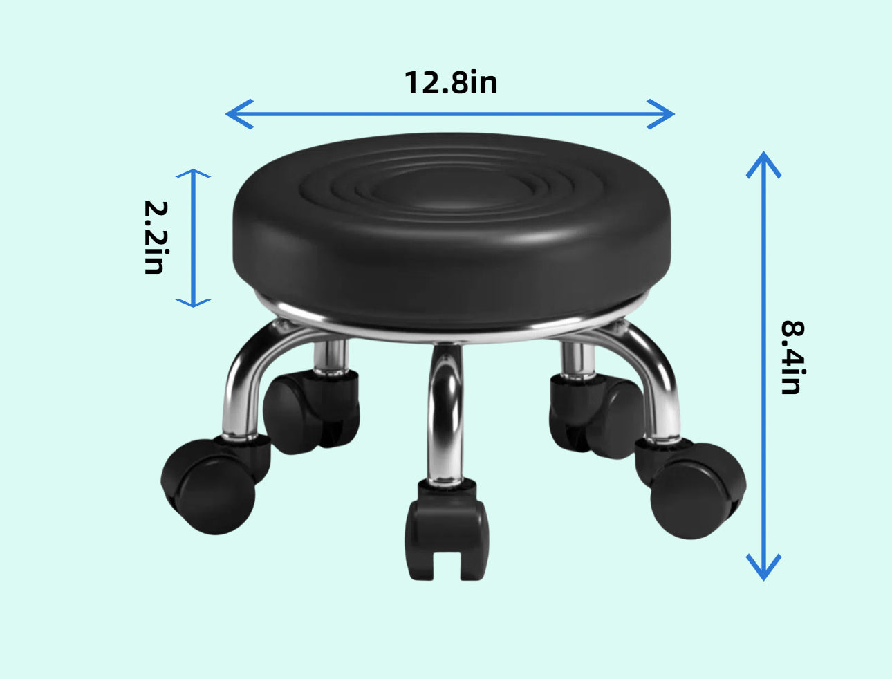 Adjustable PU Leather Rolling Stool Top Choice for Home, Office, and Garage