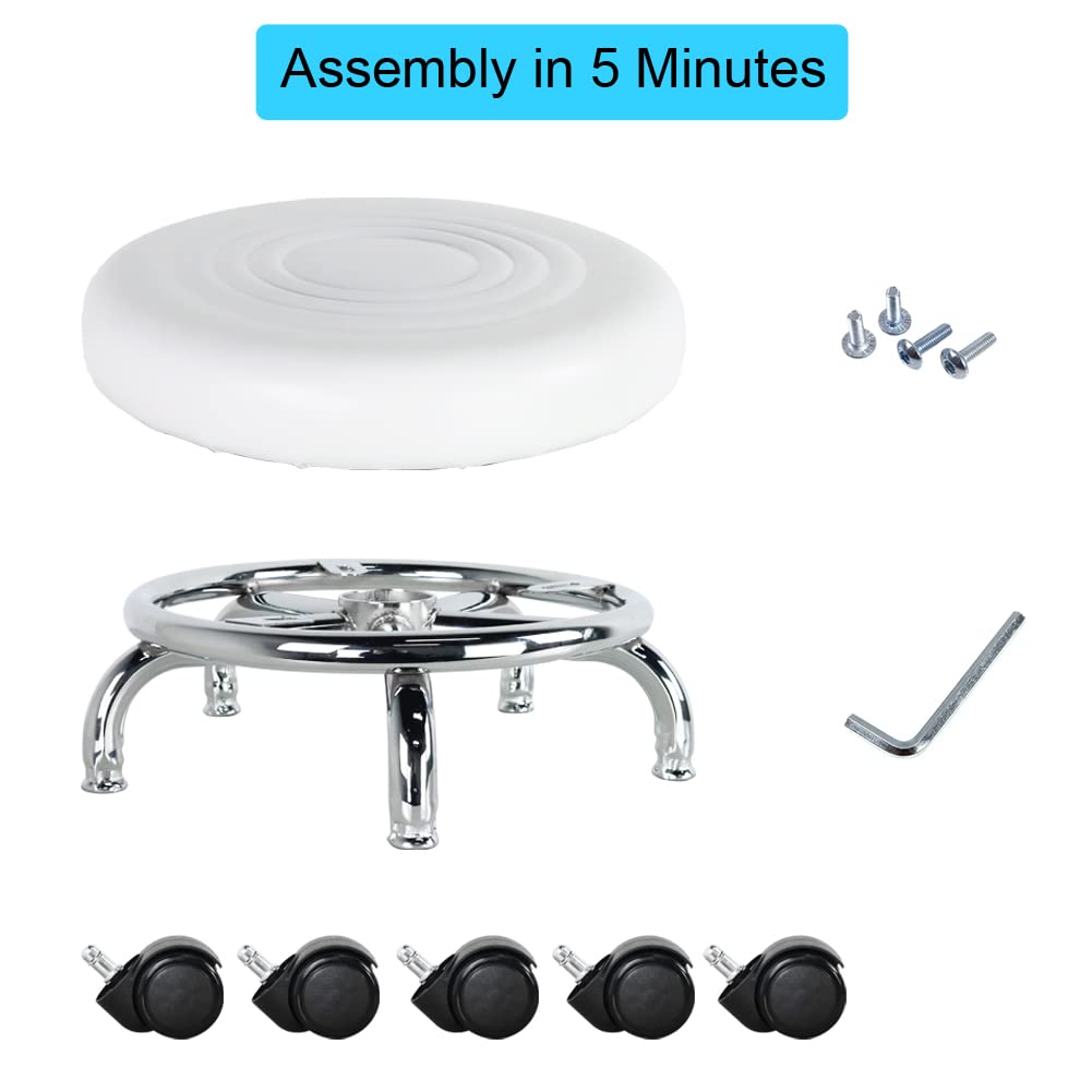 Adjustable PU Leather Rolling Stool Top Choice for Home, Office, and Garage