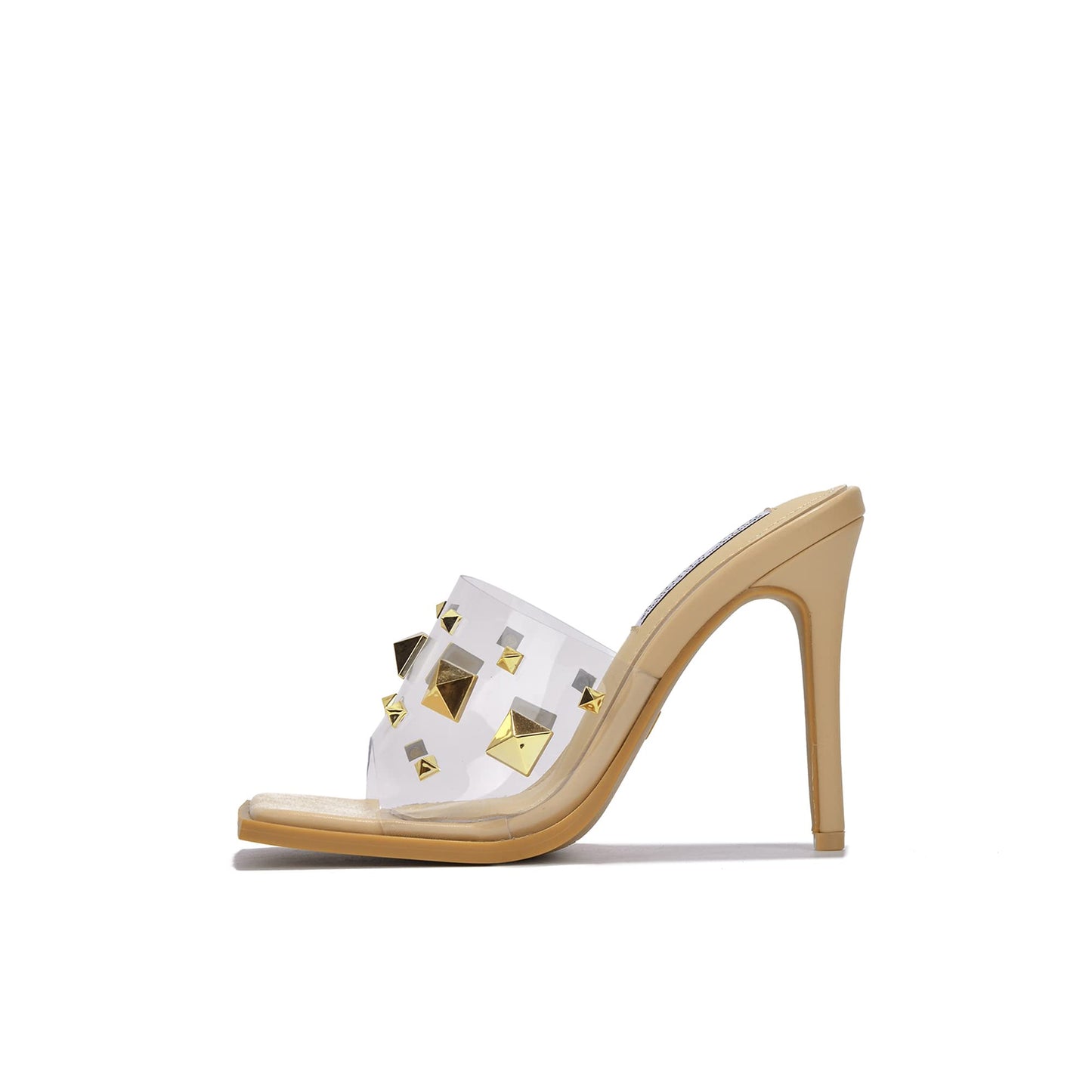 Popo Studded Square Toe Stiletto Heels โ Punk Style Mules for Bold Women