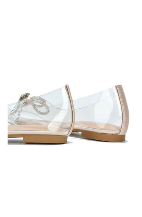 Stearling Pointed Toe Flats for Women – Elegant Rhinestone Bow Slip-On Dress Shoes