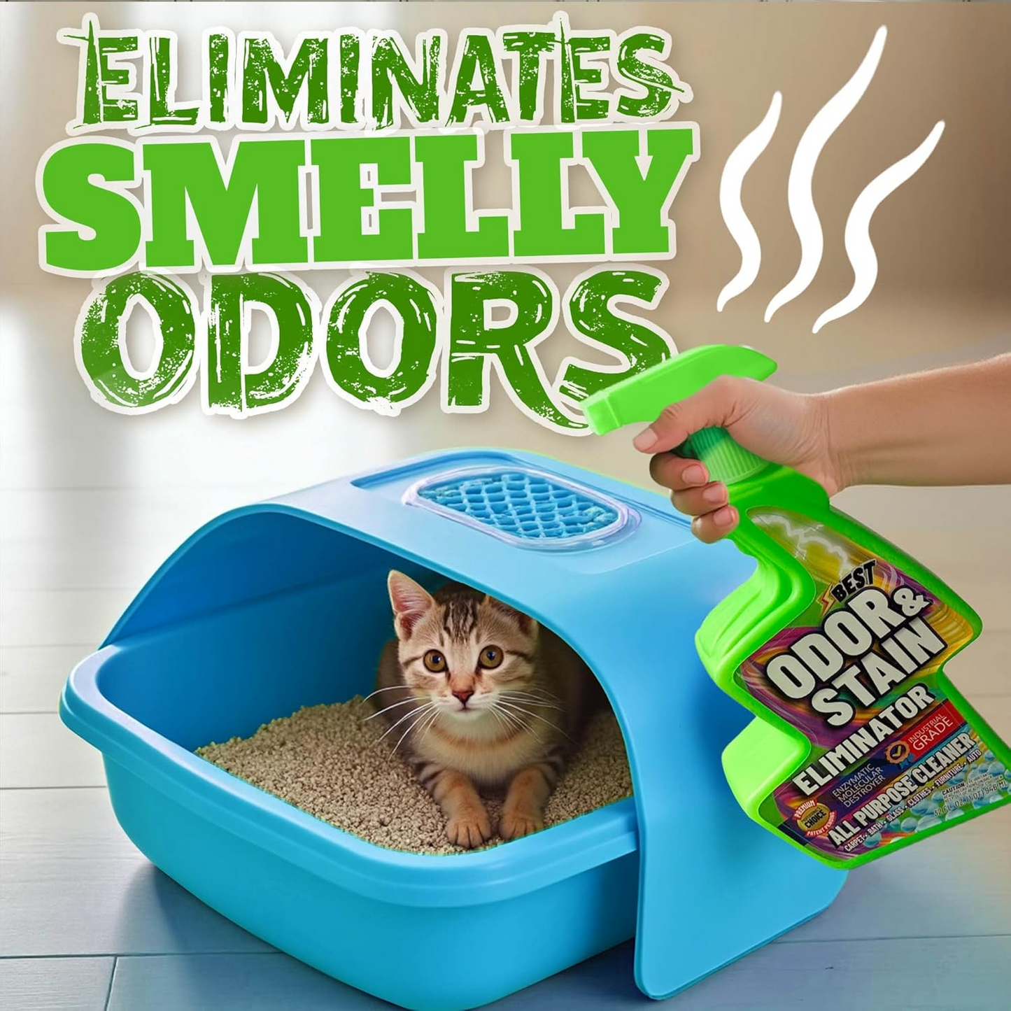 BEST Odor Eliminator, Perfect to Remove Stains caused by Pet
