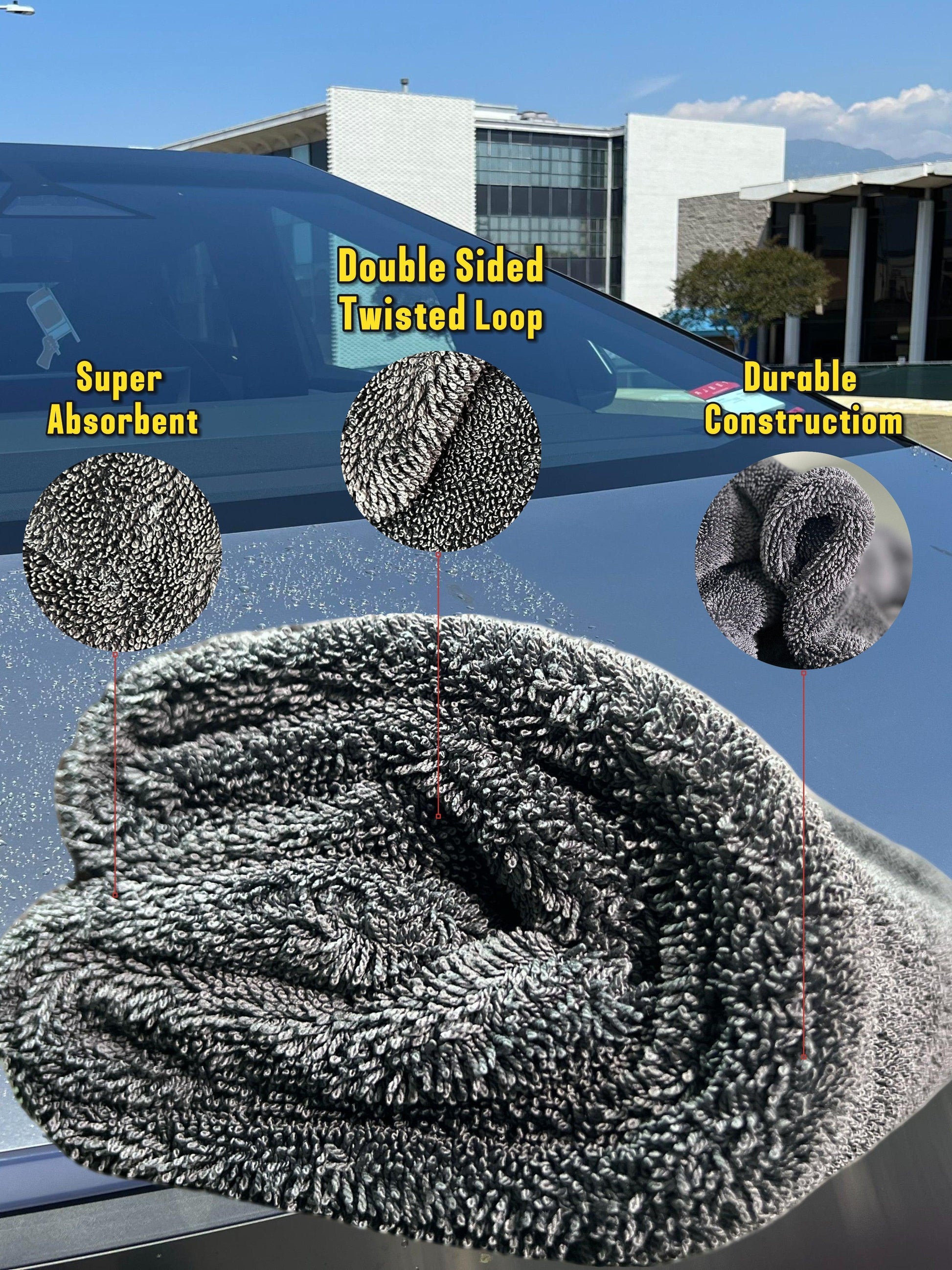 Super Absorbent Car Drying Towel Bundle – Includes Desert Sponge & Microfiber Towel - seaflagus