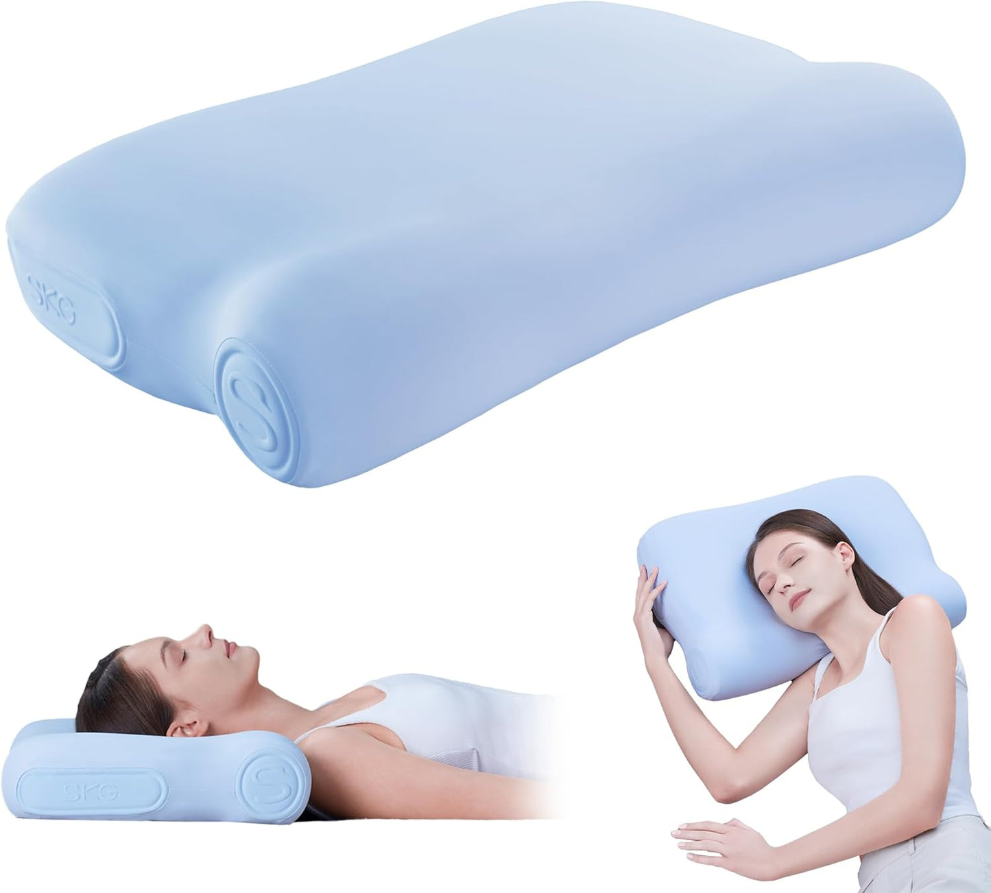 Adjustable Cervical Neck Pillow - 3-Layer Memory Foam Design for Side & Back Sleepers, Ergonomic and Medium Firm Support