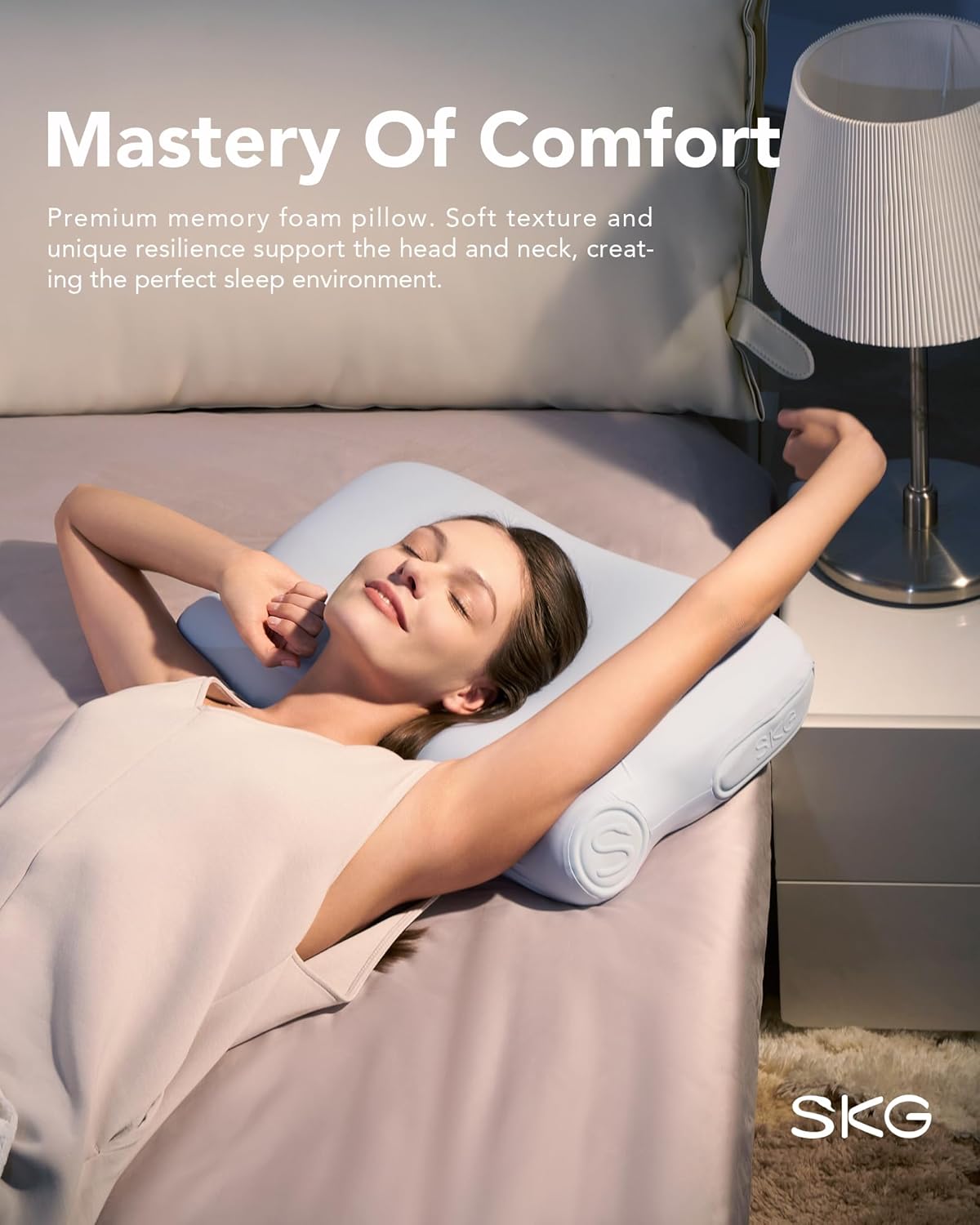 Adjustable Cervical Neck Pillow - 3-Layer Memory Foam Design for Side & Back Sleepers, Ergonomic and Medium Firm Support