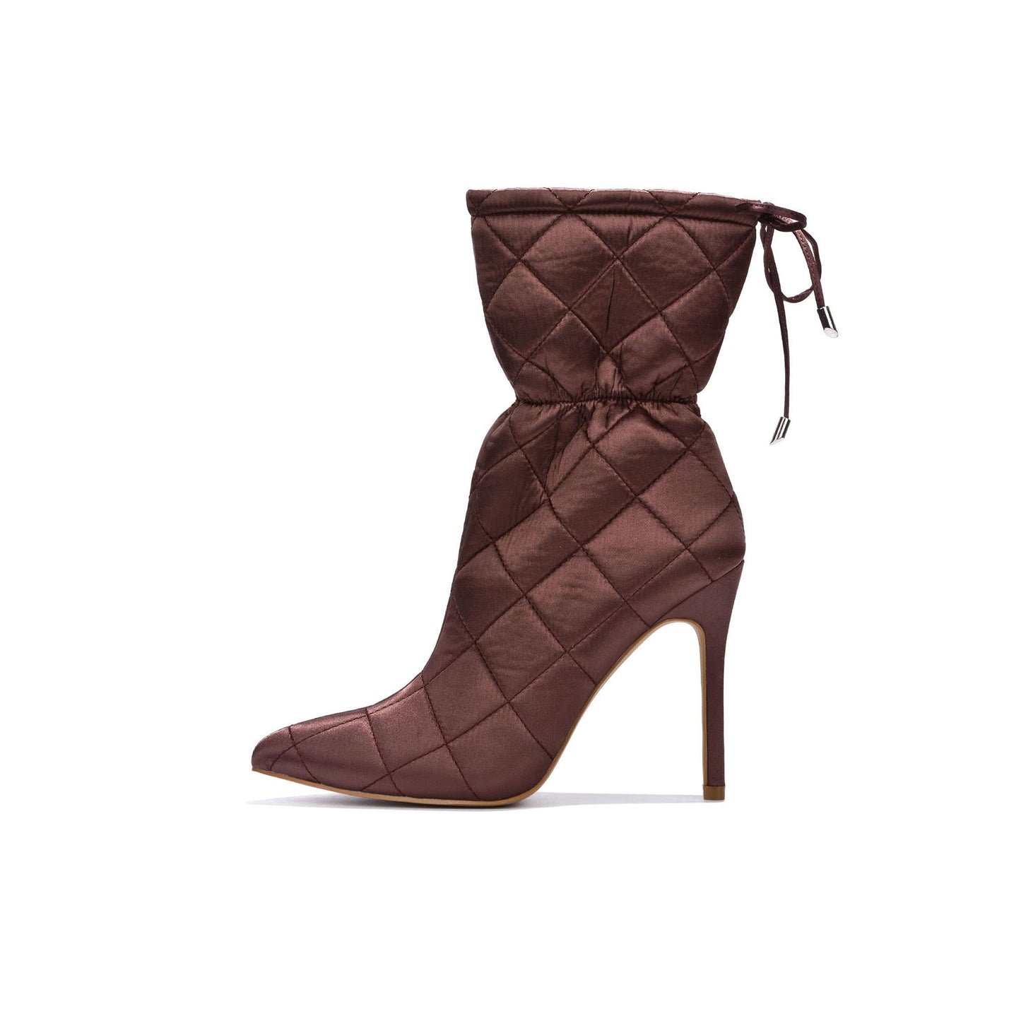 Makayla Quilted Pointed Toe Ankle Boots – Elegant PU Leather Heels for Office & Everyday Chic