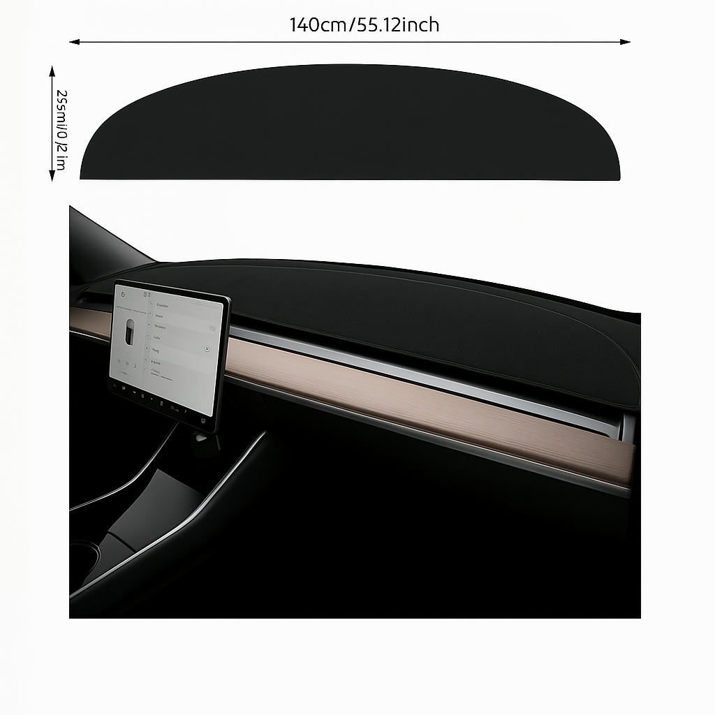 Tesla Premium Dash Mat | Anti-Glare & Full Protection | Luxury Alcantara for Model Y(2024-2017)