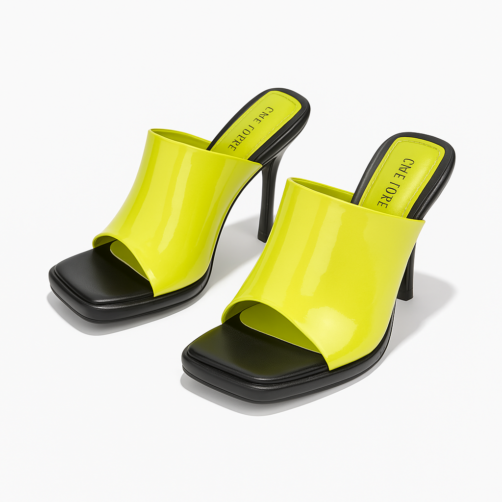 Ander Slip-On Stiletto Heels for Women – Square Toe Open-Toe Mule Sandals