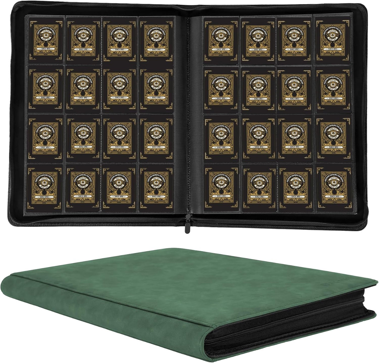 Deluxe 16-Pocket Trading Card Binder | 1000+ Card Capacity | Side-Loading Design for TCG, MTG, and Sports Cards