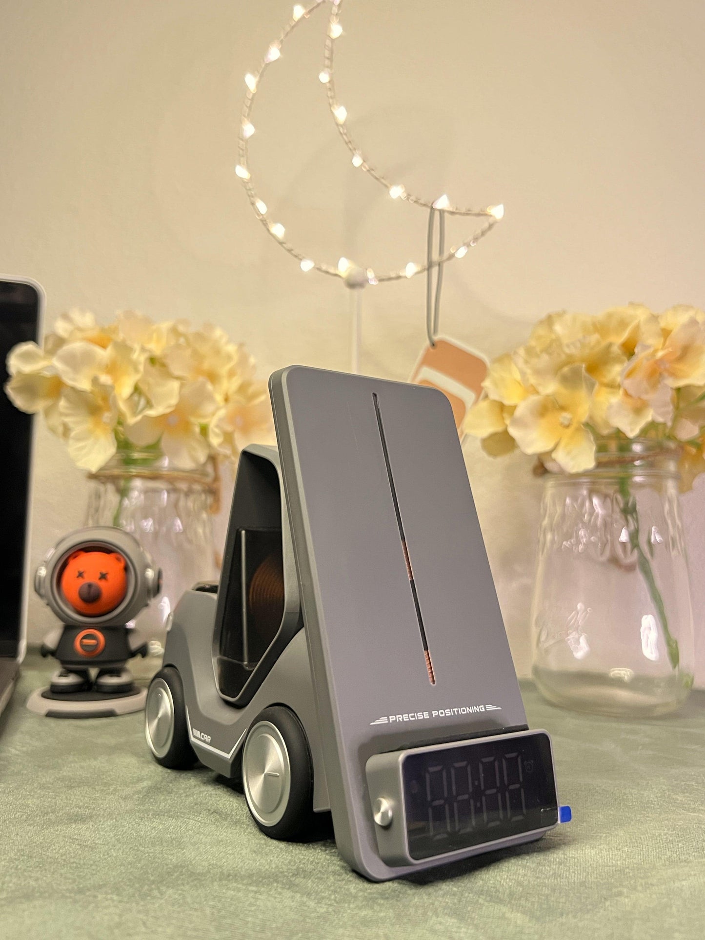 5 in 1 Wireless Charging Station – Forklift Design with Clock & Night Light - seaflagus