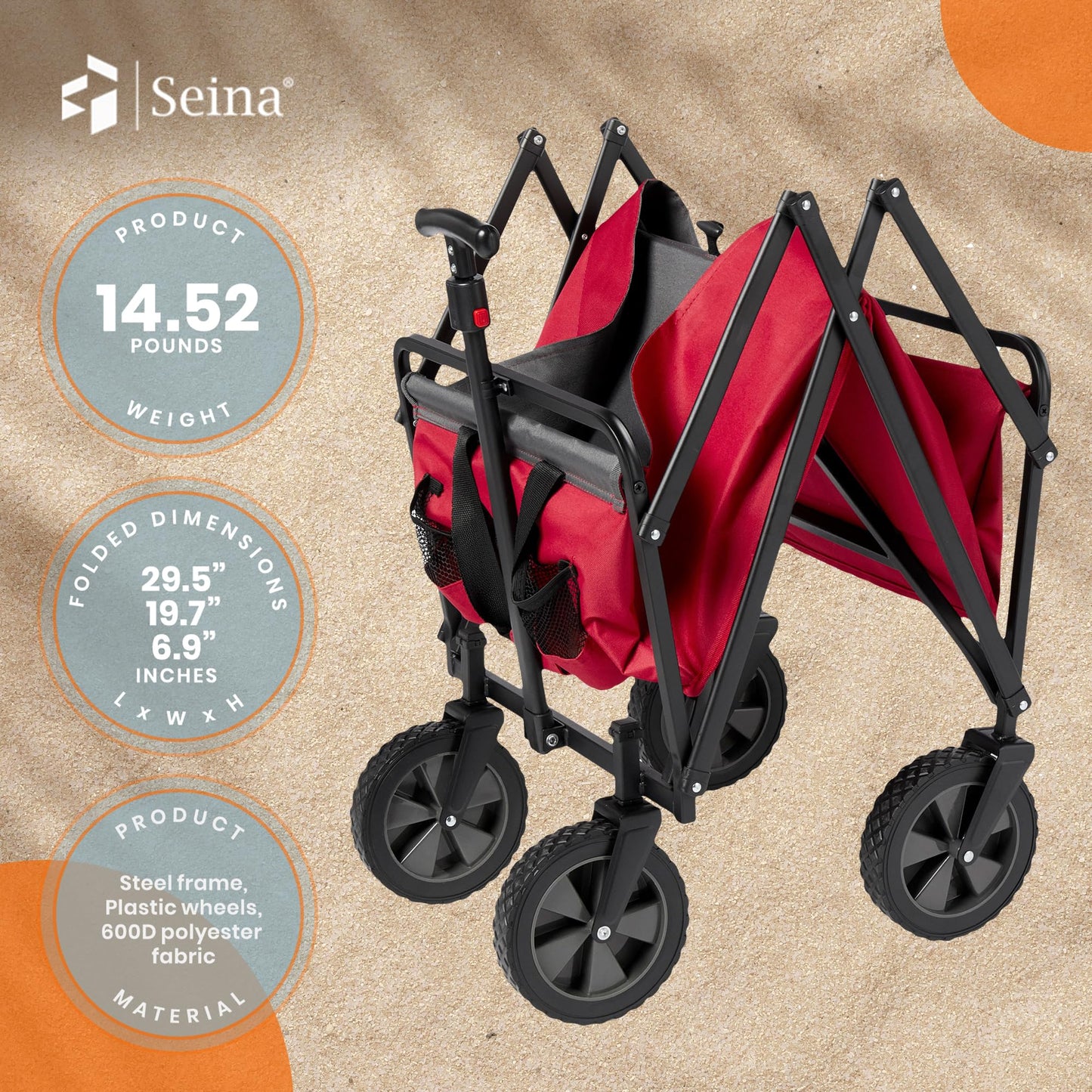 Collapsible Foldable Wagon for Outdoor Shopping and Beach - Portable Utility Cart cart
