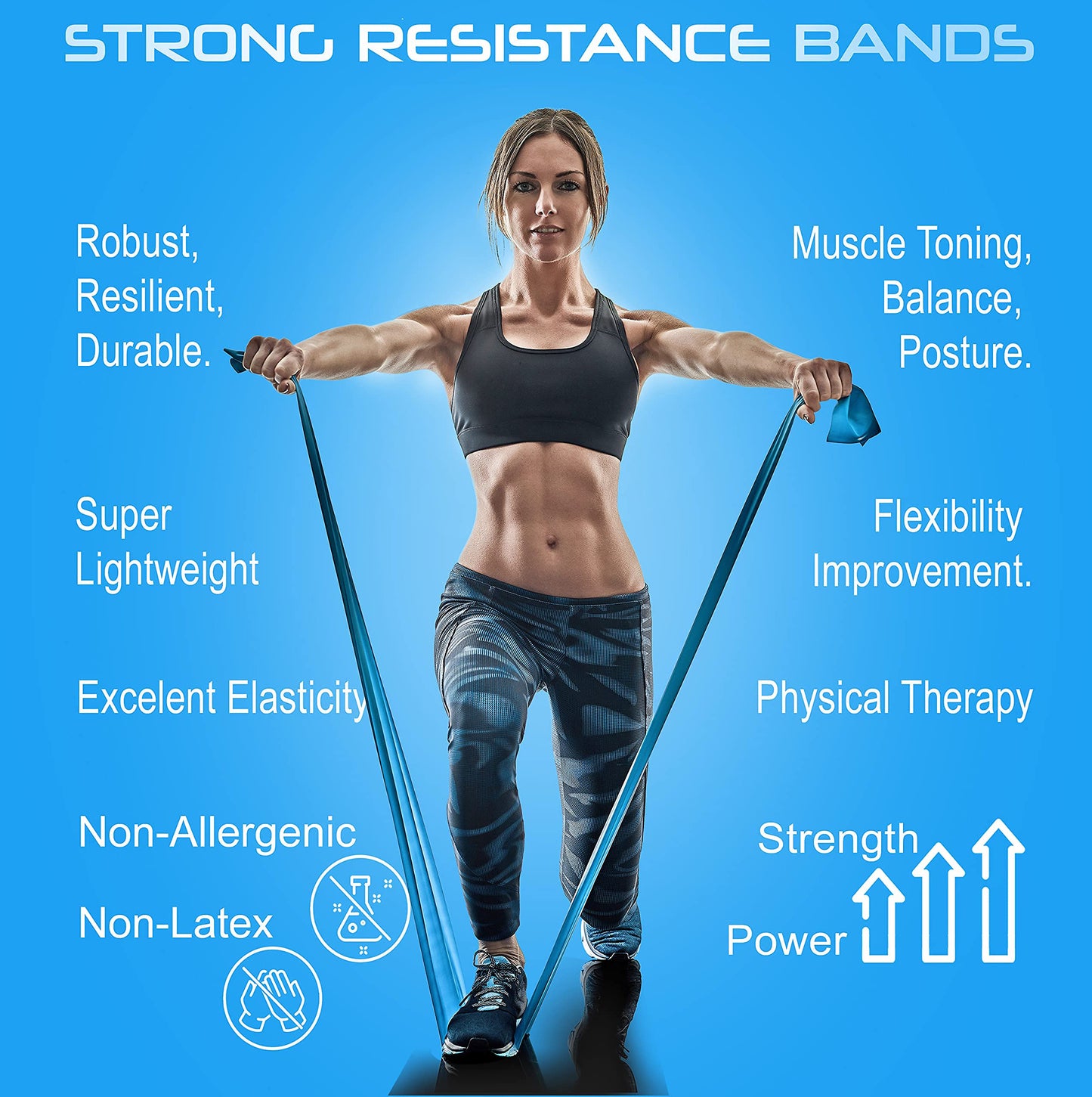 Resistance Bands Professional Bulk Rolls 5 in 1 5LBS-30LBS