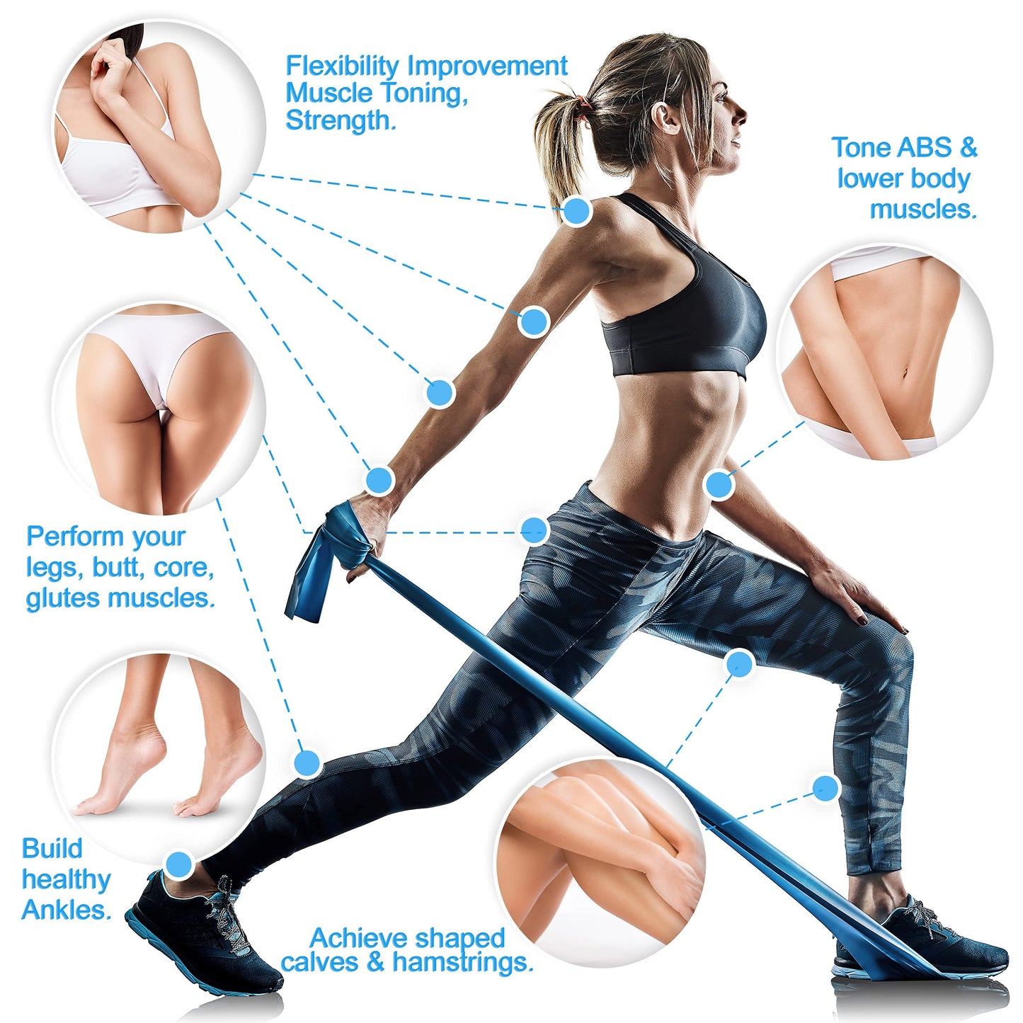 Resistance Bands Professional Bulk Rolls 5 in 1 5LBS-30LBS