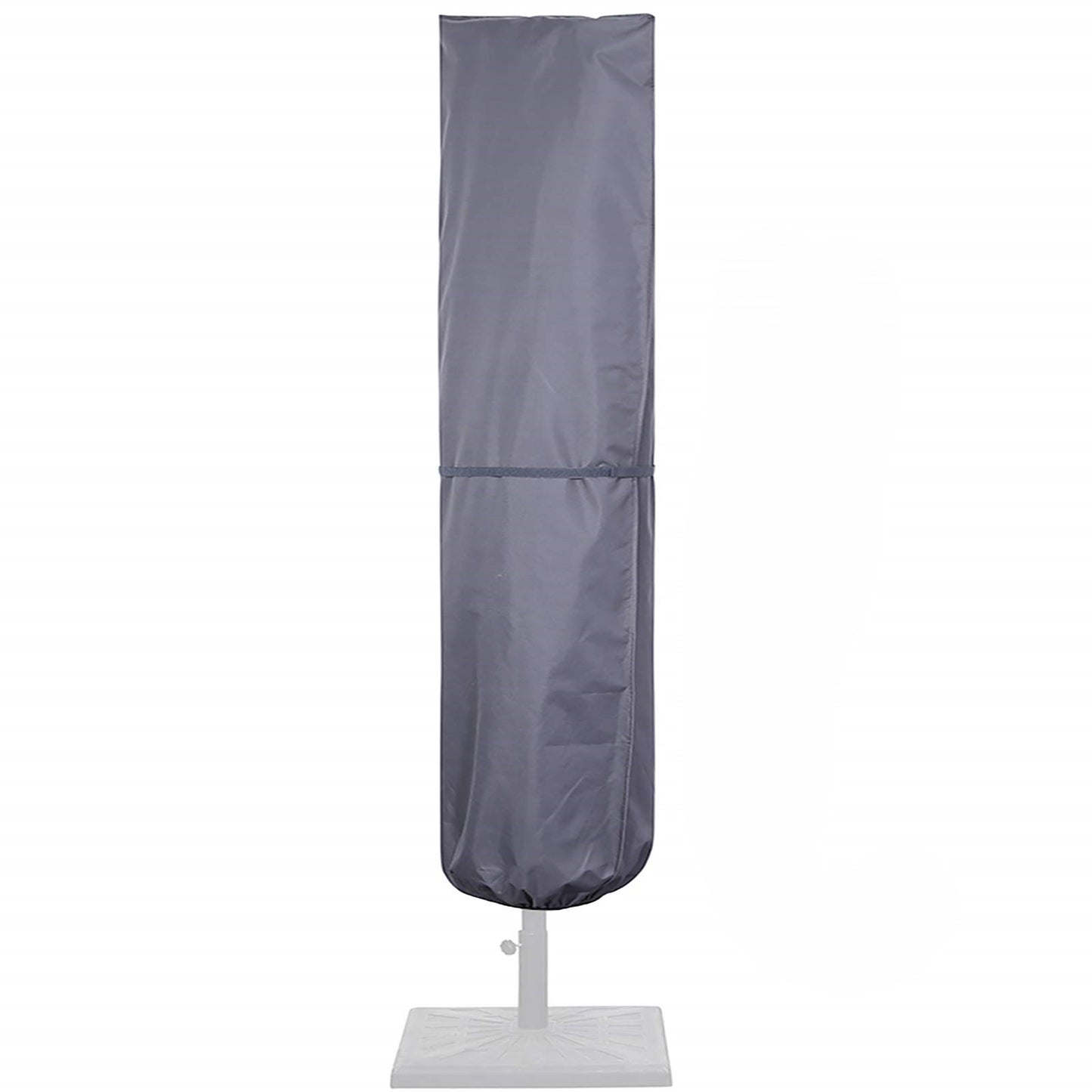 1pc Waterproof Patio Umbrella Cover with Rod - Fits 7-11ft & 15ft Double-Sided Umbrellas, Zippered Nylon Fabric, UV Protection, Gray