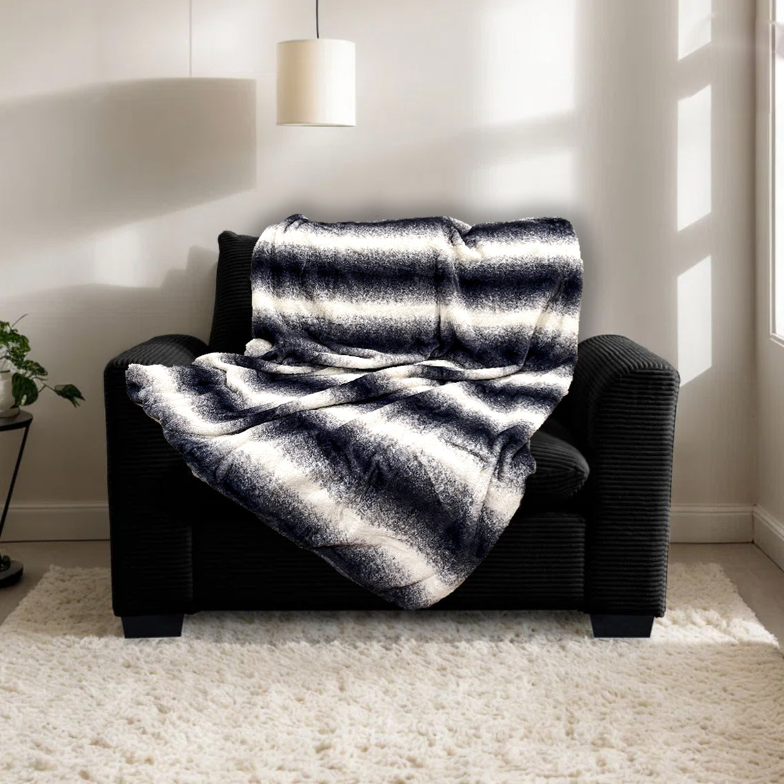 CozyLux Premium Faux Fur Throw Blanket - Soft, Reversible, and Warm for Sofa & Bed (50"x60")