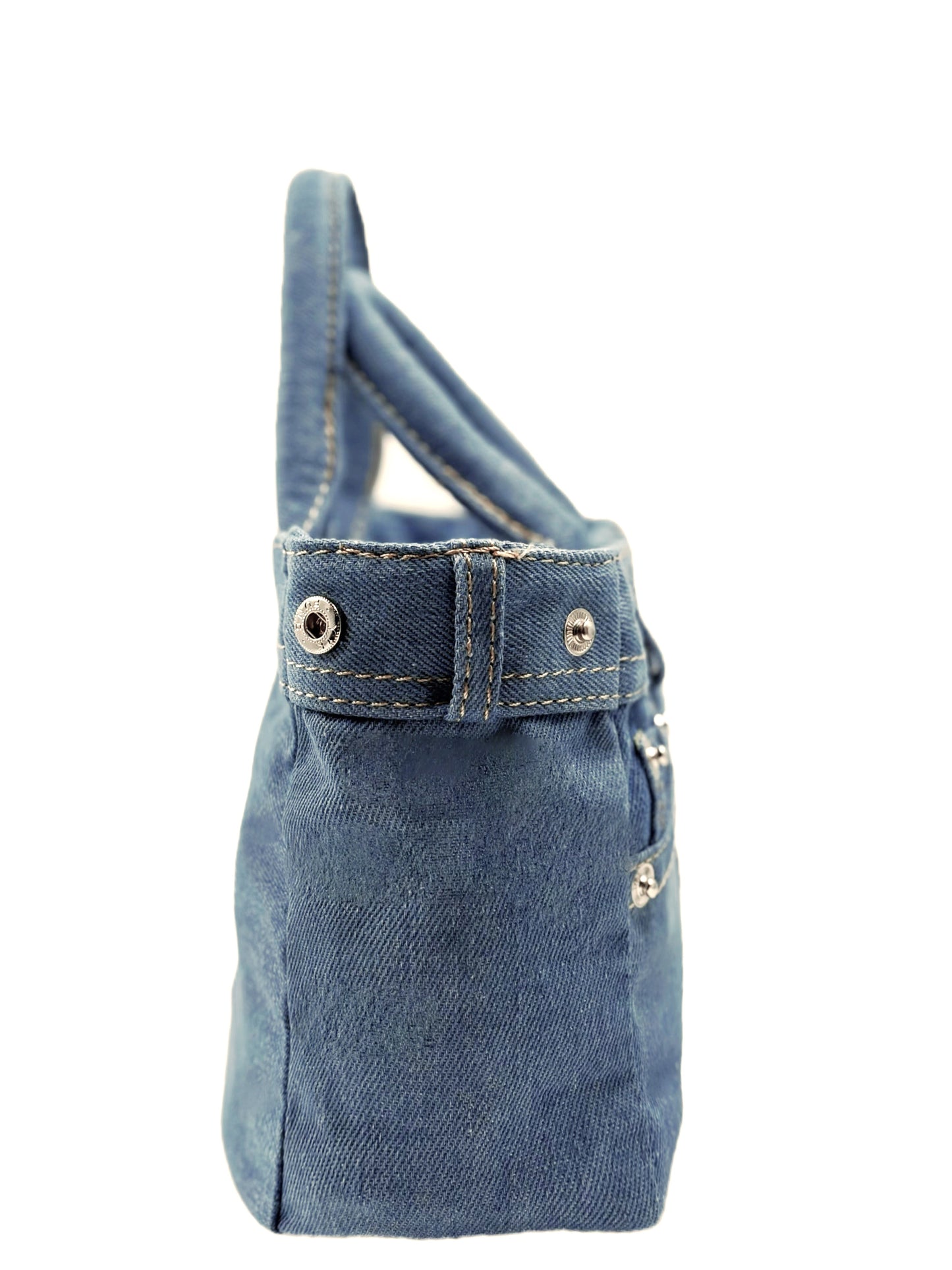 Classic Blue Denim Jeans Pants Top-Handle Women Handbag Purse