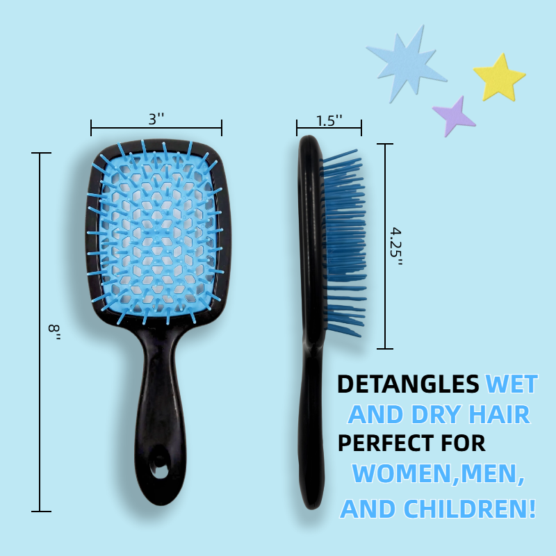 Durable Vented Hair Brush on All Wet or Dry Hair Types, Lightweight Handle