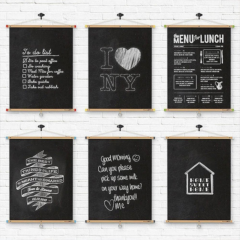 Large Chalkboard Contact Paper - Vinyl Wall Sticker with 5 Colored Chalk for Home Room Office Classroom Keep Family, School & Work Organized (Black)