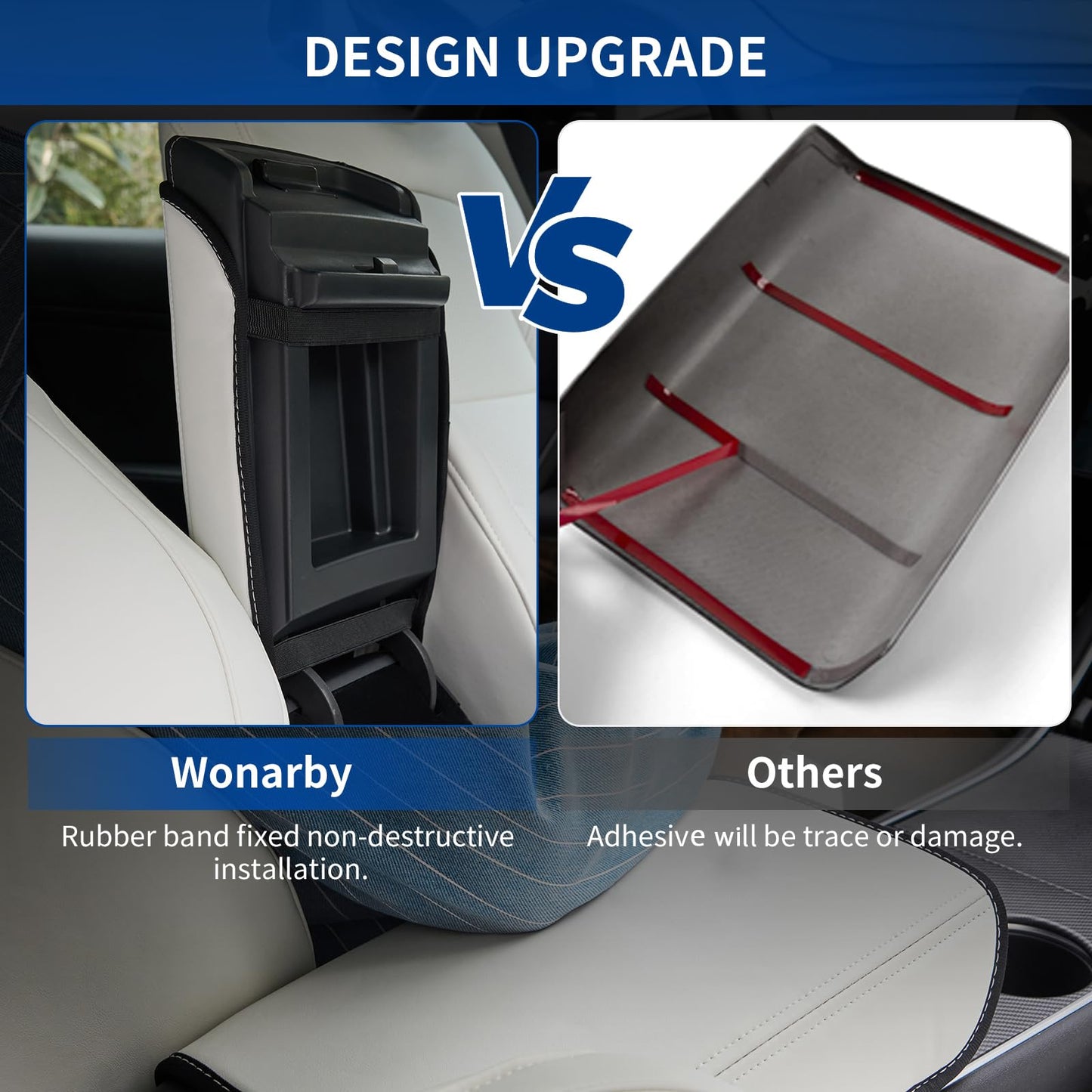 Tesla Model 3/Y Armrest Accessories - Center Console Cover for Tesla - Model 3 2017-2023 2024 2025 or Model Y 2020-2023 2024 2025 - White