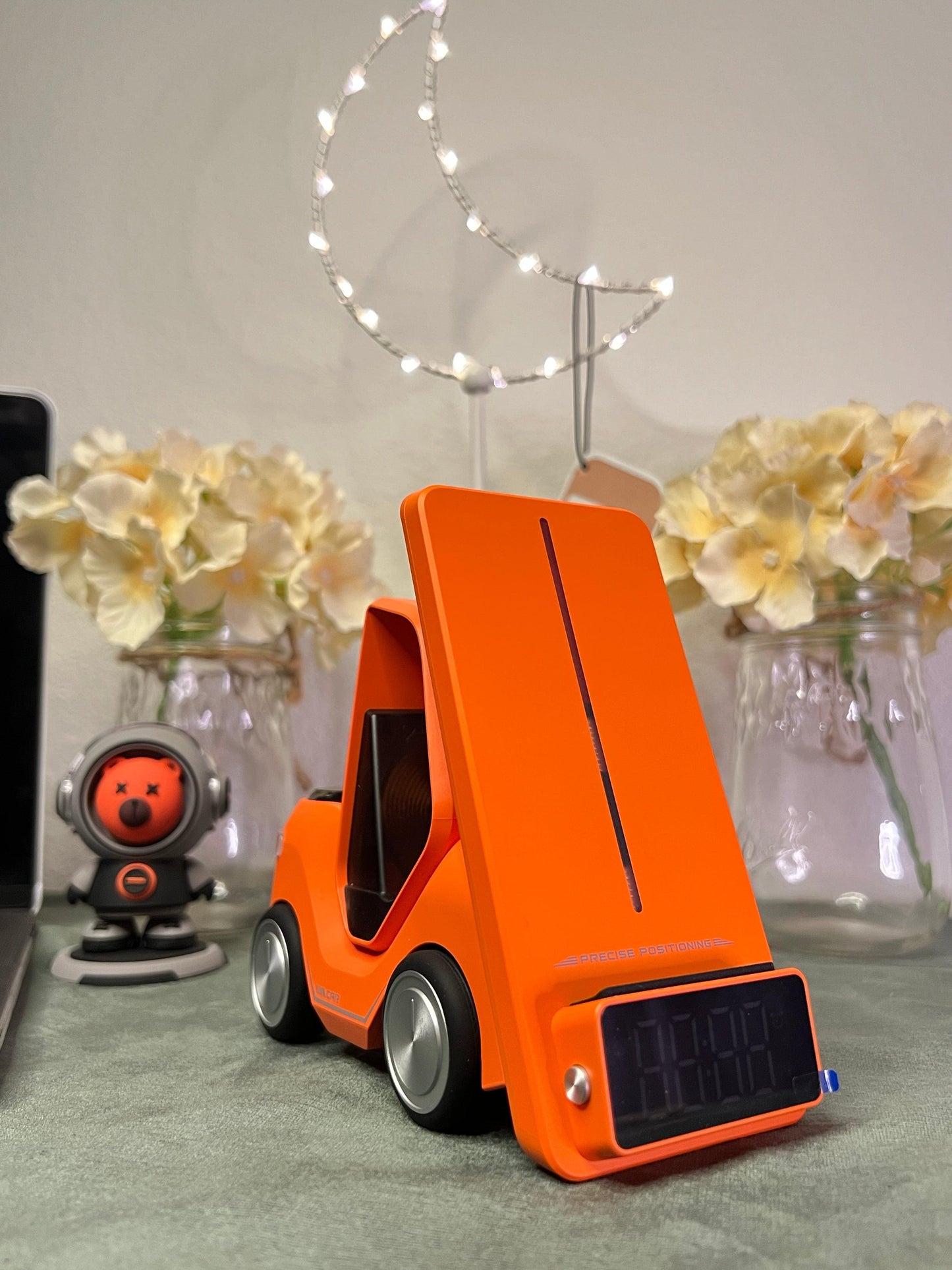 5 in 1 Wireless Charging Station – Forklift Design with Clock & Night Light - seaflagus
