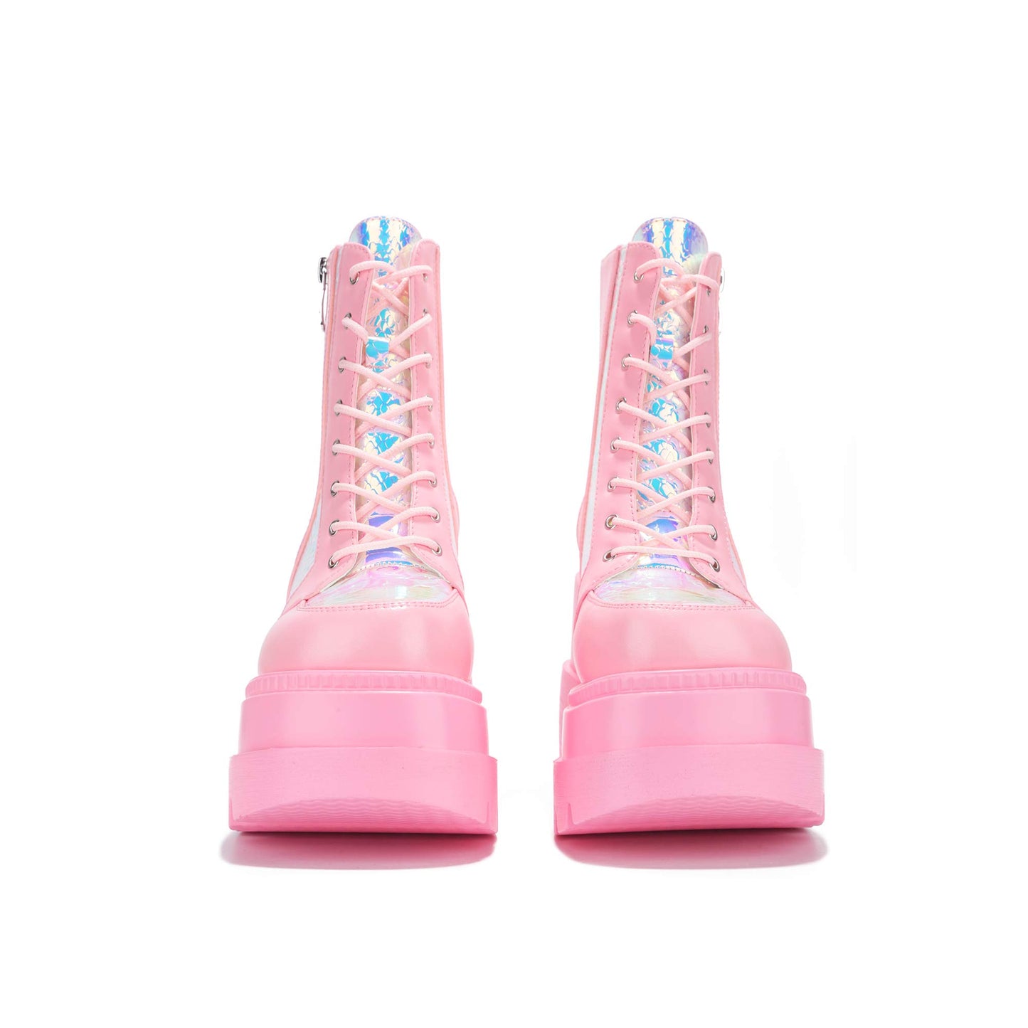 Radio Holographic Platform Boots – Rave-Ready Chunky Ankle Boots for Women
