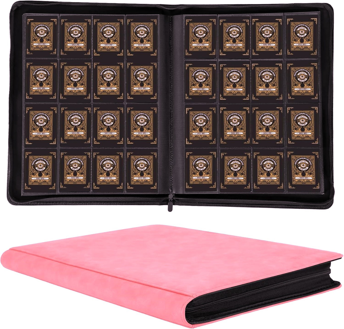 Deluxe 16-Pocket Trading Card Binder | 1000+ Card Capacity | Side-Loading Design for TCG, MTG, and Sports Cards