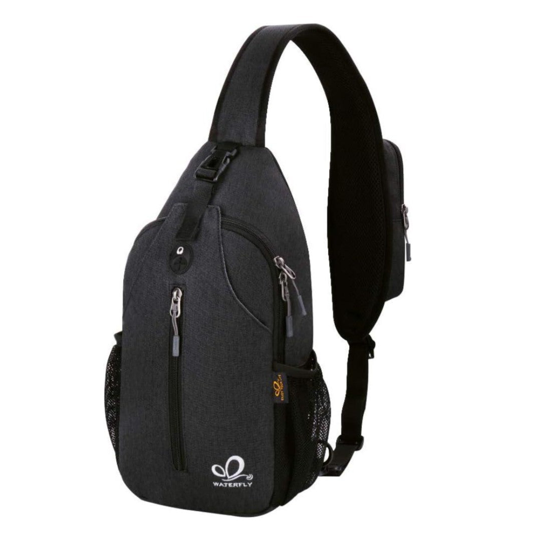 Crossbody Sling Backpack Sling Bag Travel Hiking Chest Bag Daypack Black