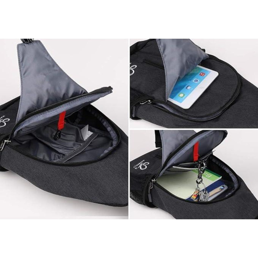 Crossbody Sling Backpack Sling Bag Travel Hiking Chest Bag Daypack Black