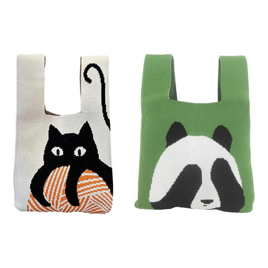 2 Cute Wrist Mini Bags for Women Trendy Knit Handbags Small Hand Bags Purse for Mom Girlfriend Birthday Christmas Valentines
