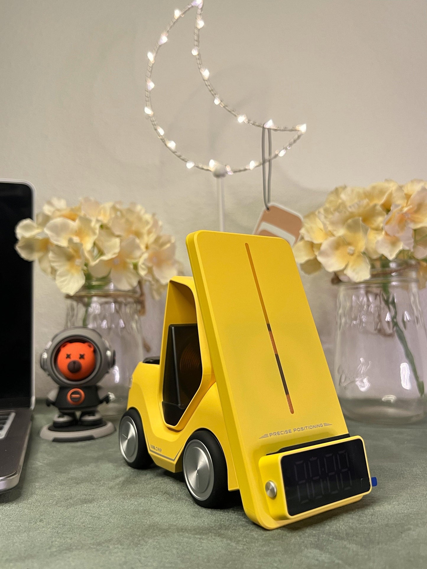 5 in 1 Wireless Charging Station – Forklift Design with Clock & Night Light - seaflagus