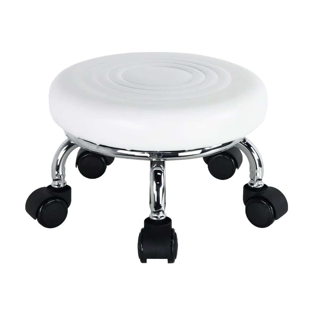 Adjustable PU Leather Rolling Stool Top Choice for Home, Office, and Garage