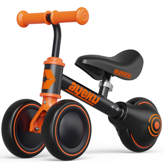 First Ride Balance Bike | Perfect 1st Birthday Gift for Toddlers (12-24 Months) - Orange Black