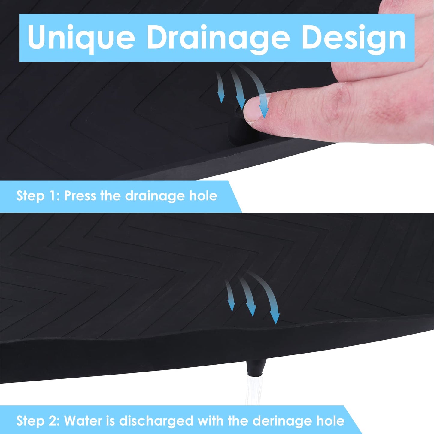 Under Sink Mats for Kitchen Waterproof, 34" X 22" Or Smaller Cut to Fit Under Sink Drip Tray for Kitchen Bathroom Cabinets, Silicone Liner Hold Up to 3.3 Gallons Liquid