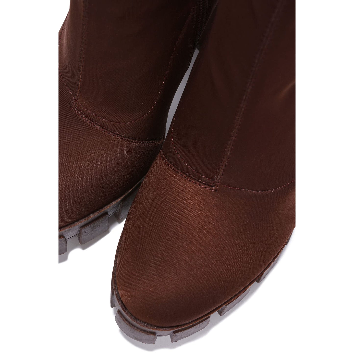 Chesta Chunky Platform Mid Calf Boots – Almond Toe Block Heel Booties for Women