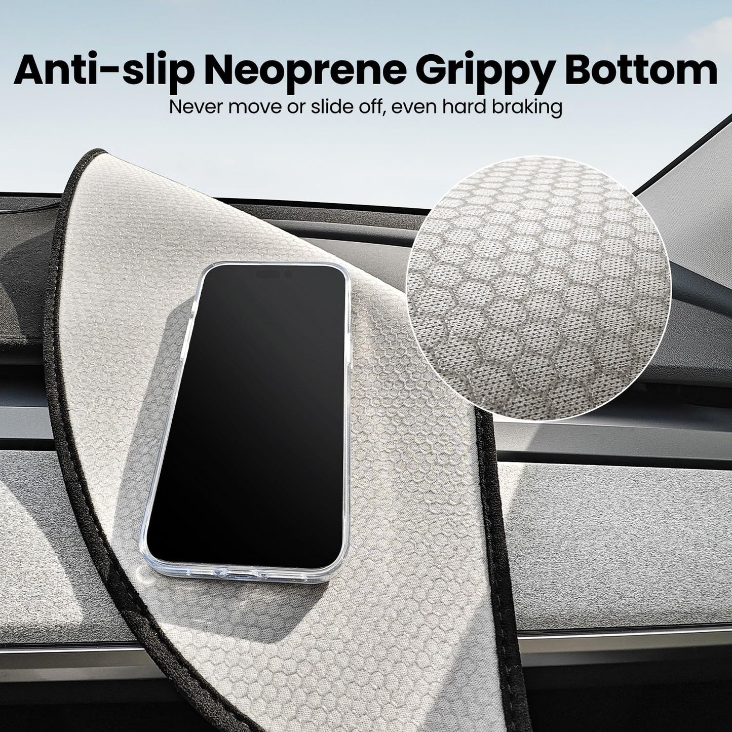 Tesla Premium Dash Mat | Anti-Glare & Full Protection | Luxury Alcantara for Model Y(2024-2017)